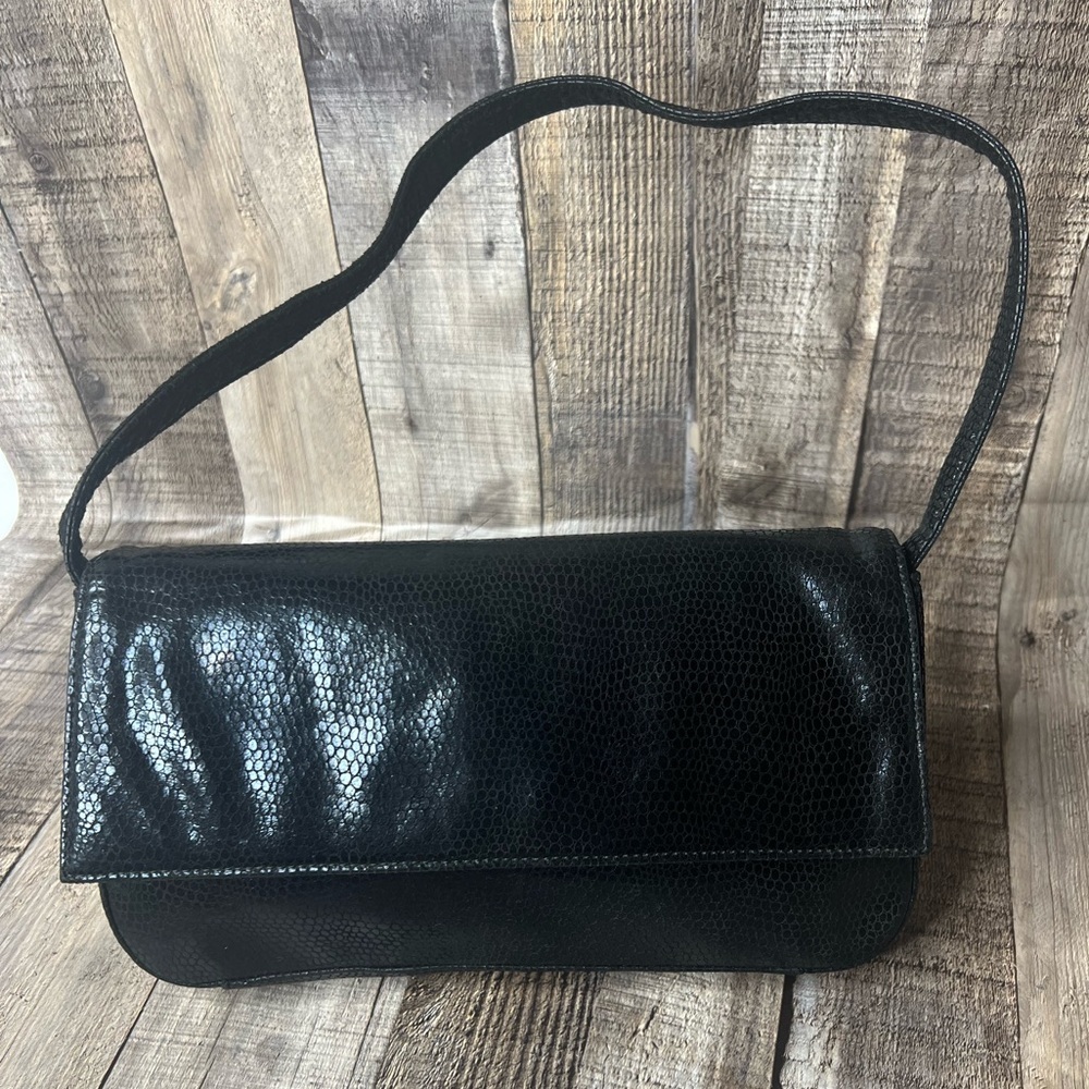 Reaction Kenneth Cole black leather mini shoulder bag